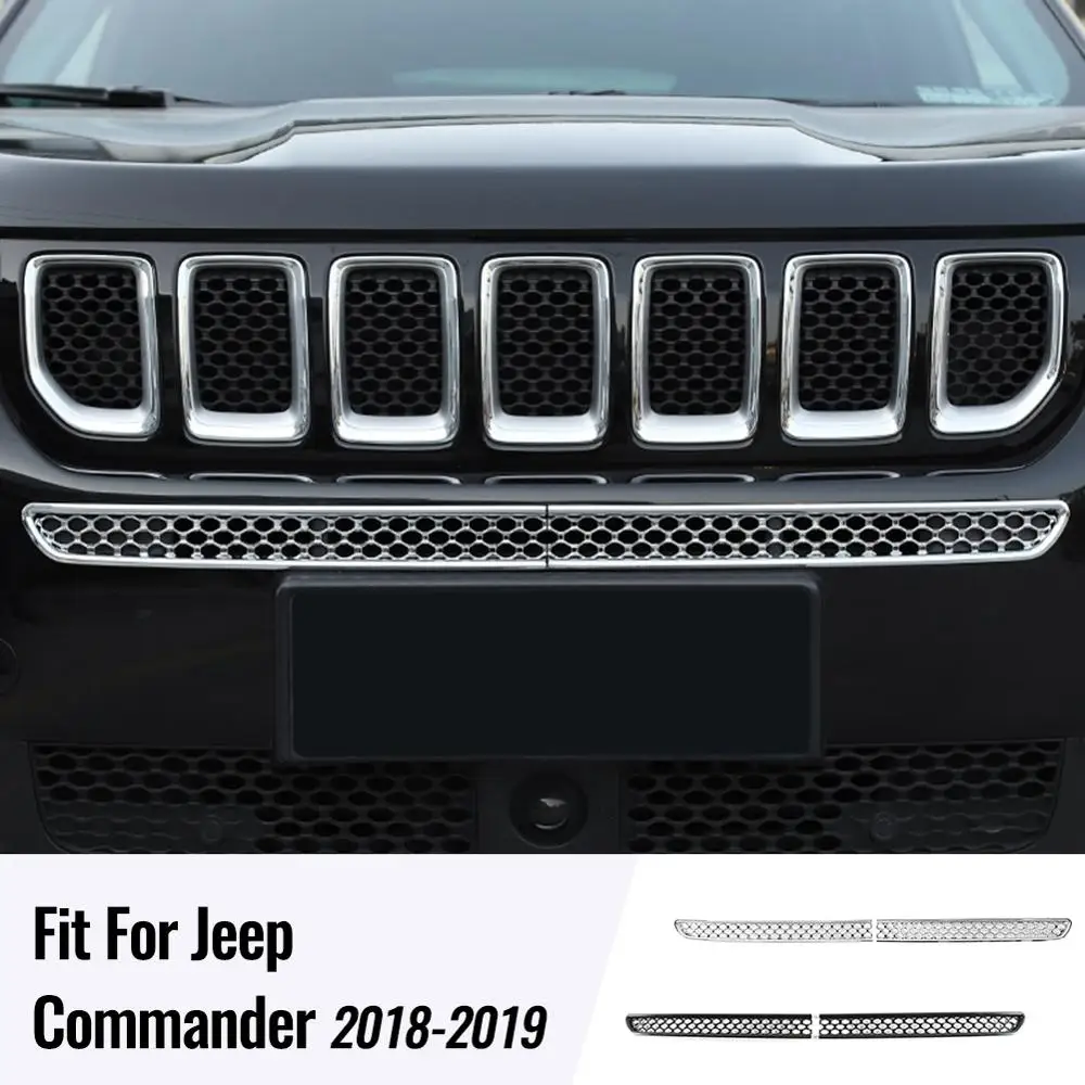 Передняя решетка для гриля вставки рамка защитная Jeep Grand Commander 2018 2019 2 шт. |