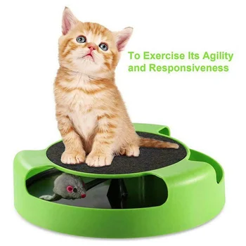 

Cat Kitten Catch The Mouse Moving Play Toy Interaction Plush Scratching Claw Mat Household JS22