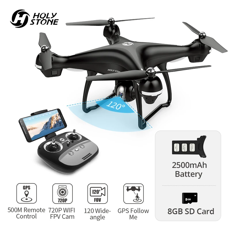 Holy Stone HS100 GPS Drone с 1080P 720P HD камерой FPV Wifi 120 ° FOV широкоугольный RC вертолет камера