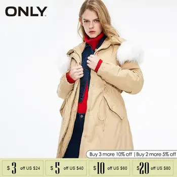 

ONLY winter new detachable Fur collar long cotton coat Jacket | 119122504