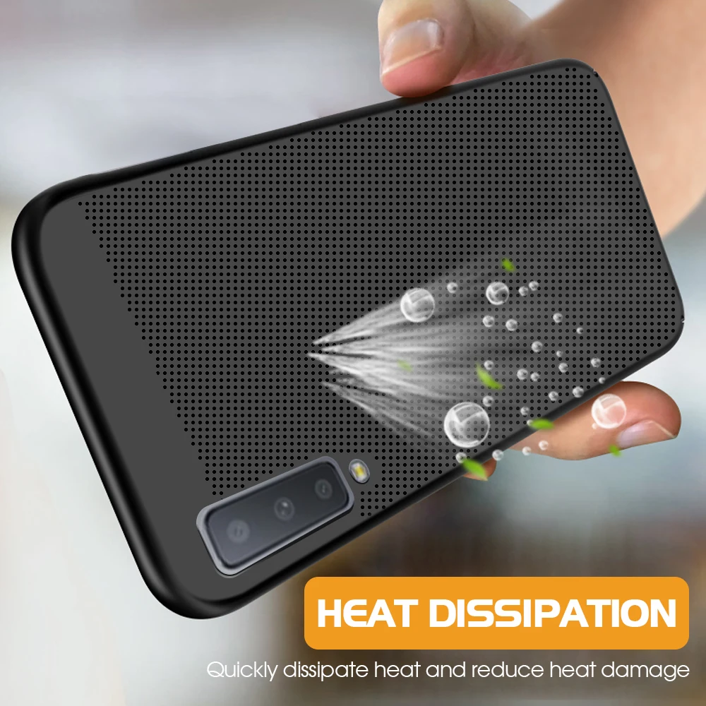 Отвод тепла сетчатый чехол для samsung Galaxy A70 A10 A20 A30 A40 A50 A6 A7 A8 плюс J4 J6 2018 крышка