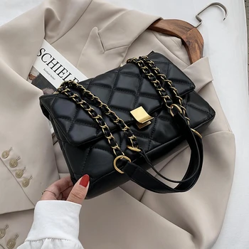

Lingge Small PU Leather Crossbody Bags for Women 2020 Chain Shoulder Handbags Women's Trend Classic Branded Hand Bag