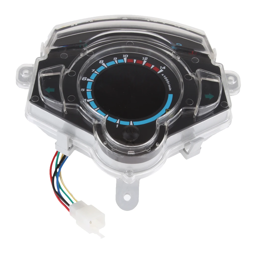 Motorcycle Moped Colorful LED Battery Level Gas Gauge Speedometer Tachometer Odometer