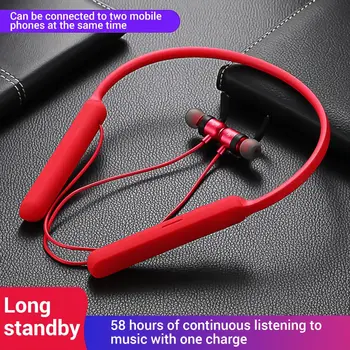 

Wireless Bluetooth 5.0 Earphone Built-in Microphone Neck-Mounted Headsets Sport Headphones with Supper High-Capacity Battery New