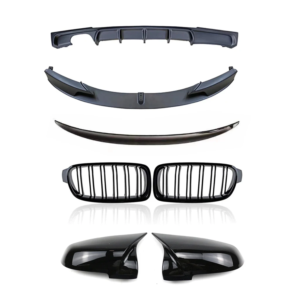 

3 SERIES F30 F35 M performance glossy black front lip mirror cover spoiler front grille rear diffuser front splitter for BMW
