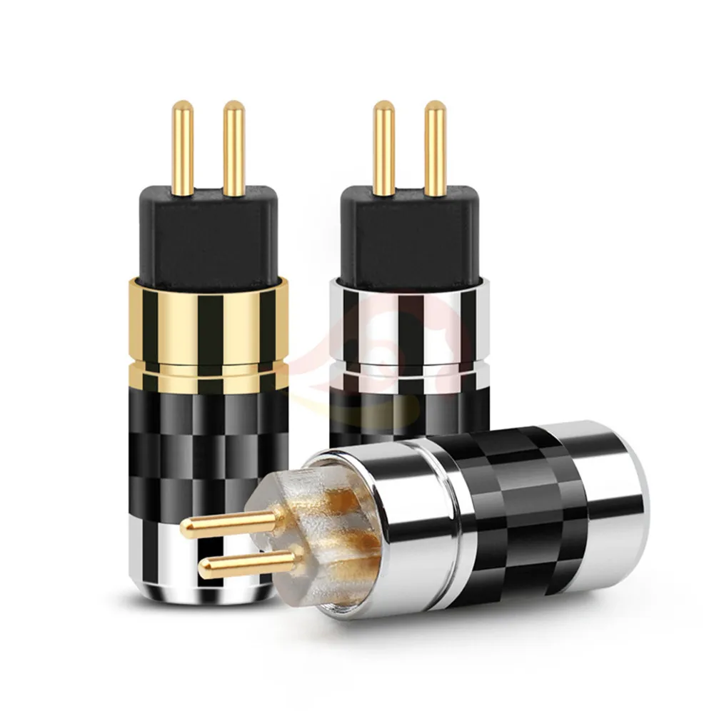 HIFI 0 78mm Plug Earphone Pin Audio Jack For UM3X W4R UE18 Headphone Wire Connector Carbon Fiber Adapter DIY Black Silver