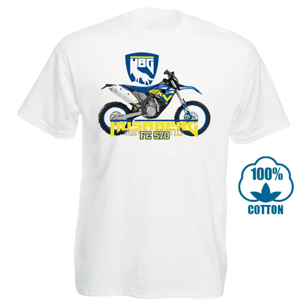 Белый Модная футболка Husaberg Motorrad Husaberg Fe 570 Dirt Bikes Hobby Fan футболка 015174 - Цвет: Белый