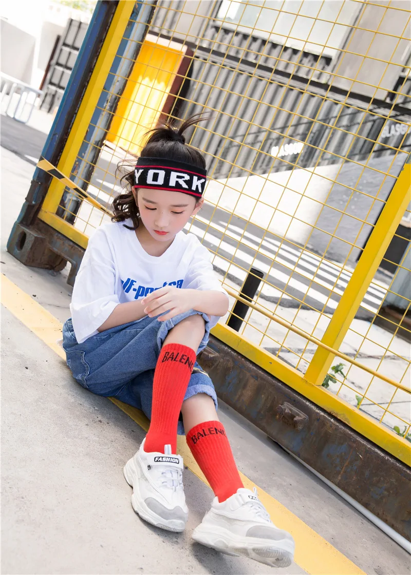 Korean-style Spring And Summer Cotton BB English Lettered Children Tube Socks Candy Color Online Celebrity Parent And Child