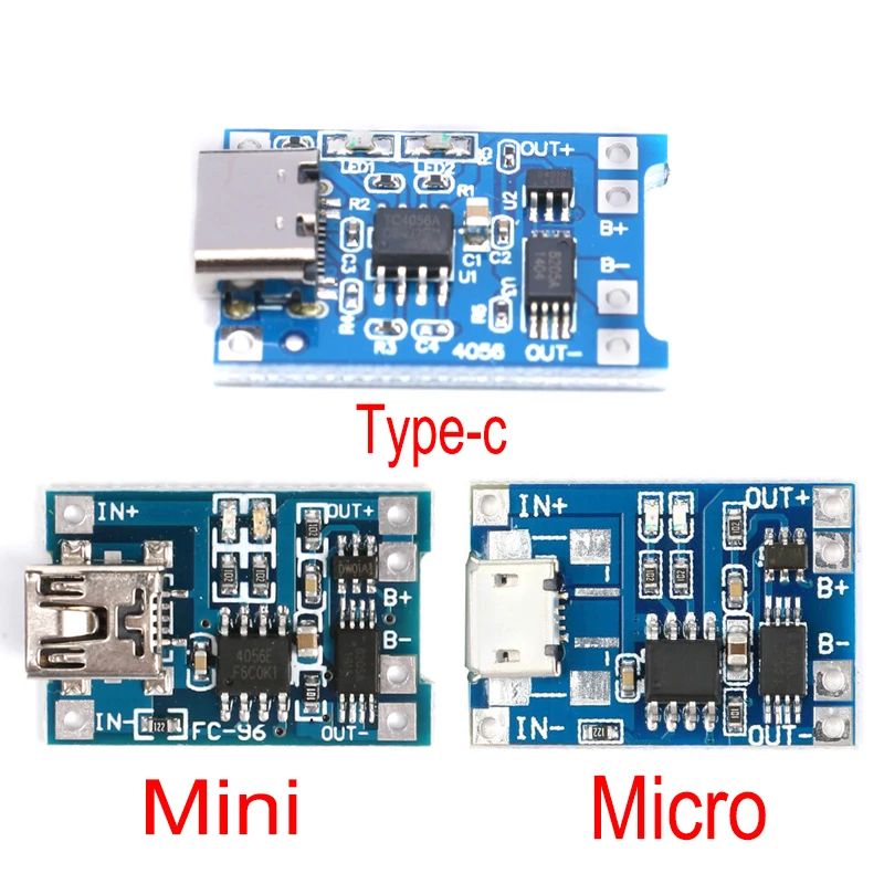 Зарядная плата TP4056 18650 5 В 1 А Micro USB type-c литиевая батарея модуль зарядного