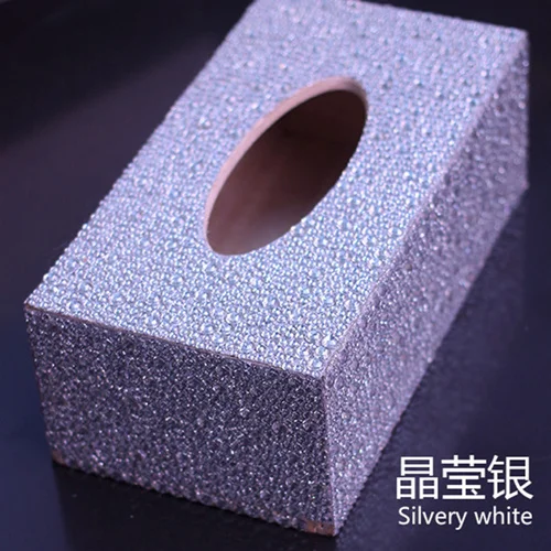 silver Алмазная картина коробка для салфеток трехмерная ручная работа АРТ косметический диспенсер для салфеток Детский DIY пазл мультфильм домашний декор - Цвет: silver