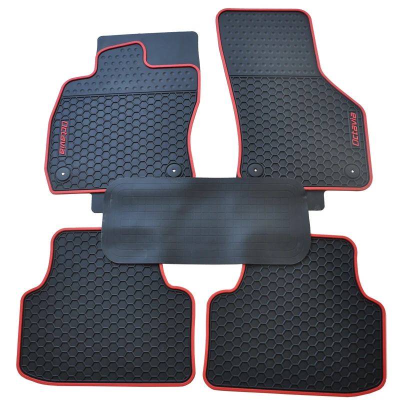 

Rubber Car Floor Mats for Skoda Octovia 2015-2019 Year No Odor Custom Waterproof Nonslip Latex Carpets (Front and Rear)
