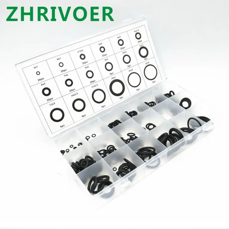 With Plactic Box Kit Set 225 pcs Rubber O Ring O-Ring Washer Seals Watertightness Assortment Different Size