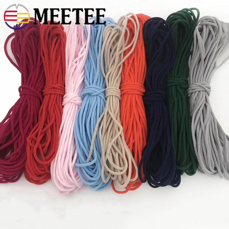 

20/50M 3mm Color Ear Strap Elastic Rope Disposable Nylon Round 3MM Elastic Band Rubber Elasticity Line DIY Ear Hang Spring Cord