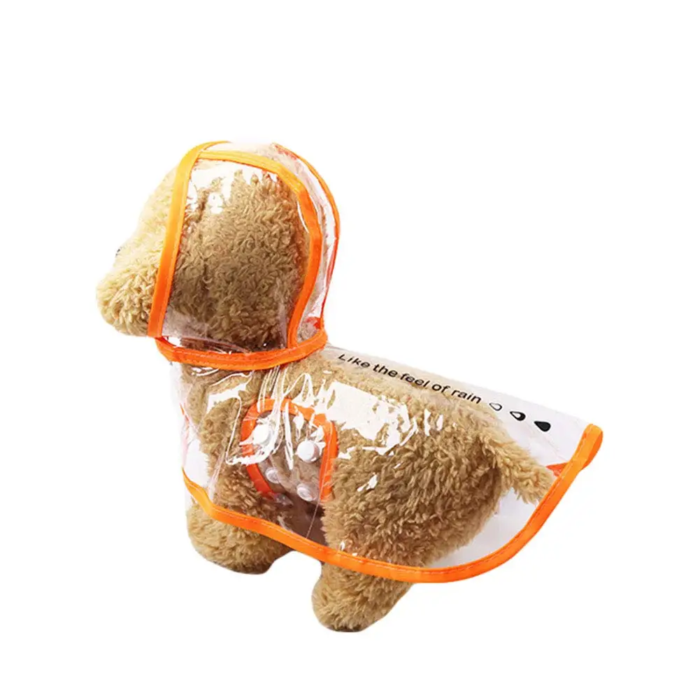 Оранжевый Pet Rain Coat Transparent Raincoat Outdoor Jacket Dog Puppy Clothes Waterproof - Цвет: Оранжевый