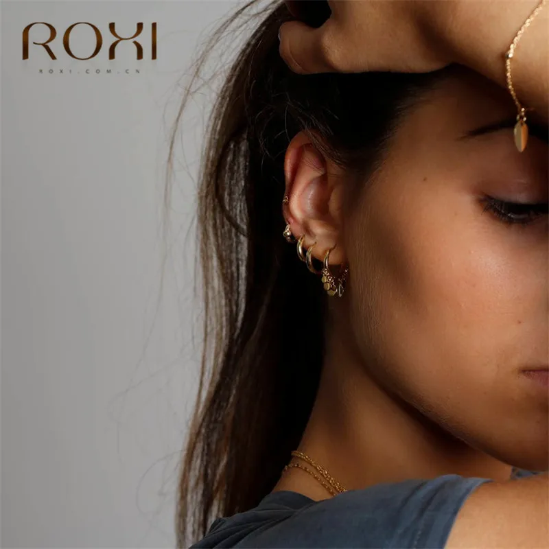ROXI новые модные круглые серьги с кисточками для женщин из стерлингового серебра 925 пробы сережки oorbellen pendientes маленькие серьги-гвоздики