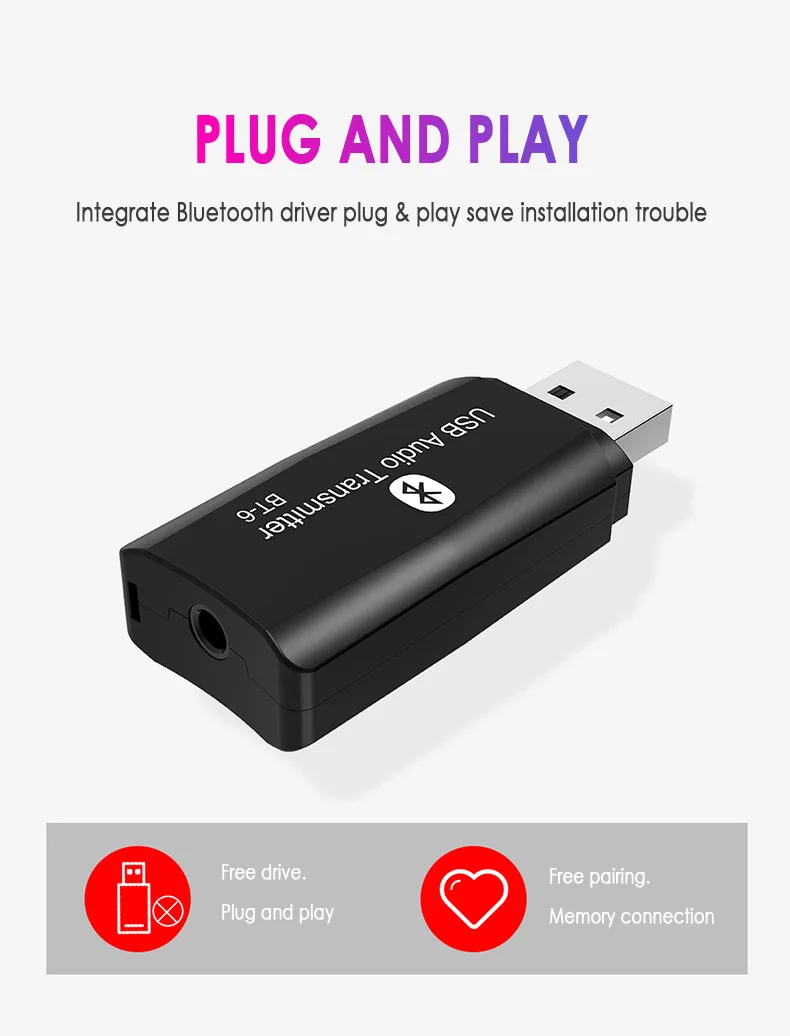 5,0 USB аудио передатчик, bluetooth-ресивер два в одном Bluetooth 5,0 приемник компьютерный ТВ автомобильный Bluetooth адаптер портативный