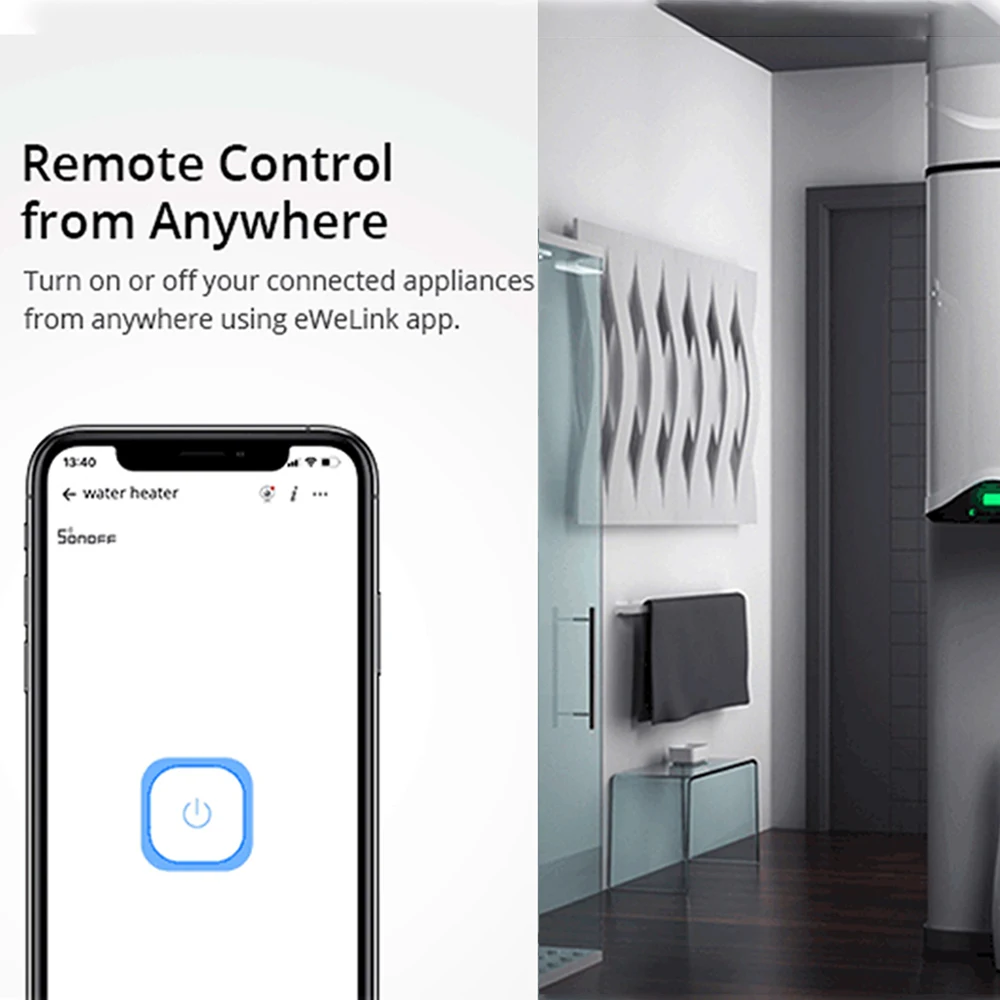 SONOFF S26R2 16A WiFi Plug Wireless Power Socket EU/UK/AU/US/BR/IT/IL/CH/CN Smart Home Switch Works with Alexa SmartThings APP