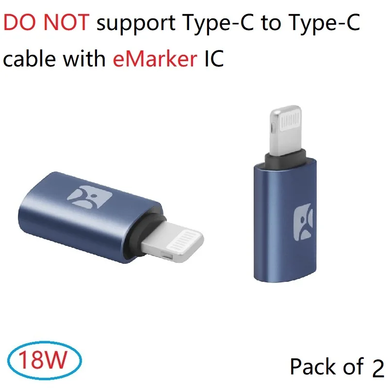 Usb type-C Женский к Lightning Мужской адаптер, PD 18W быстрая зарядка и синхронизация данных для преобразования huawei, samsung iPhone/iPad/iPod, C94 9V2A - Цвет: 2 pcs of PD Adapter