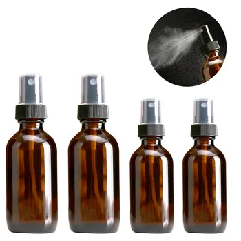

2PCS 30ml Refillable Empty Anti-UV Amber Glass Essential Oils Spray Bottles Containers 2PCS 60ml Bottles 4PCS Spray Nozzles
