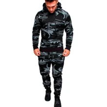 

Mens Nieuwe Sets Camouflage Herfst Running Jogger Trainingspak Mannen Sweater Sport Set Gym Rits Slim Fit Mannelijke Sport Pak