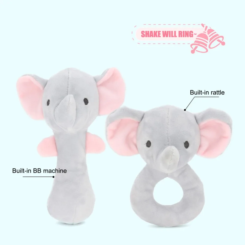 Lovely Creative Animal Baby Hand Bells Newborn 0-36 Months Educational Funny Toys