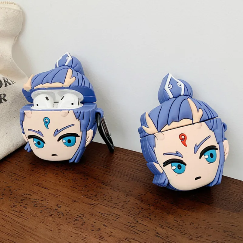 

3D Case for AirPods Earphone Cases for Apple Airpods 2 Cute Accessories Protect Cover with Keychain Cartoon Dragon Prince Design