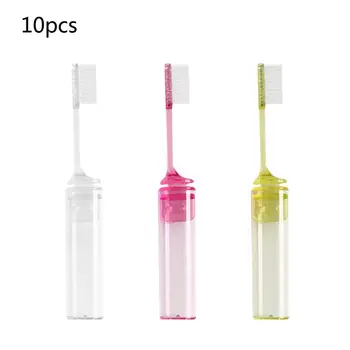 

10Pcs Family Disposable Folding Toothbrush Soft Bristle Portable Travel Supplies High Quality and Brand New
