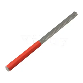

Yibuy Sliver Metal Guitar Fret File With Red Handle Musical Parts Tool