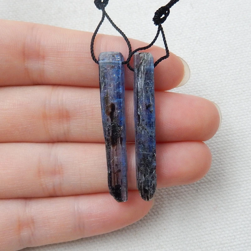 По 1 паре, самородок синий Kyanite драгоценный камень модные серьги из бисера 40x6x4 мм 4,5 г