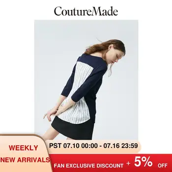 

Vero Moda Couturemade Women's 3/4 Sleeves Patchwork Back Silk Letter Print Knit Top | 319224501