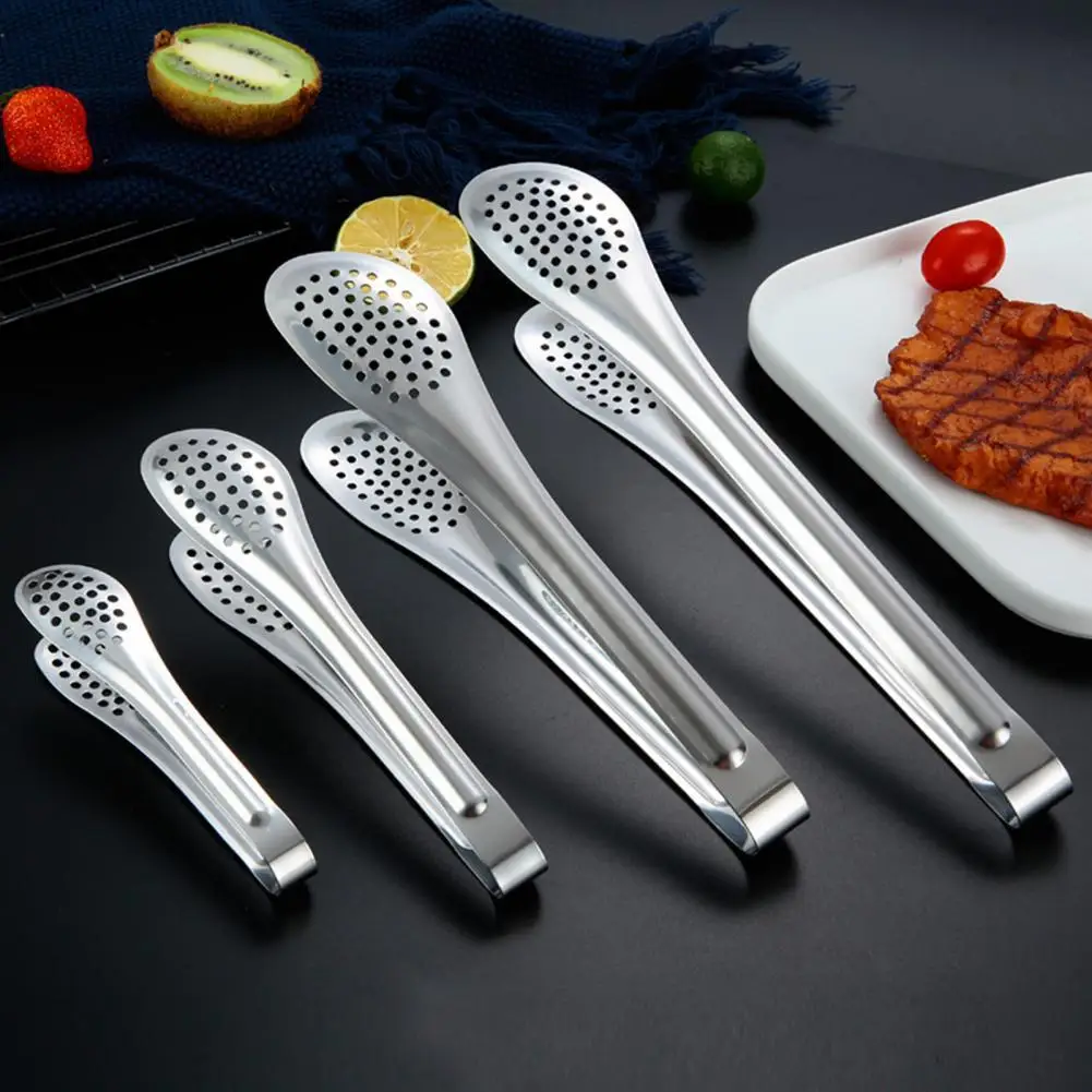Stainless Steel Food Tong Kitchen Utensil Cooking Tool Anti Heat Steak Clip Baking Barbecue