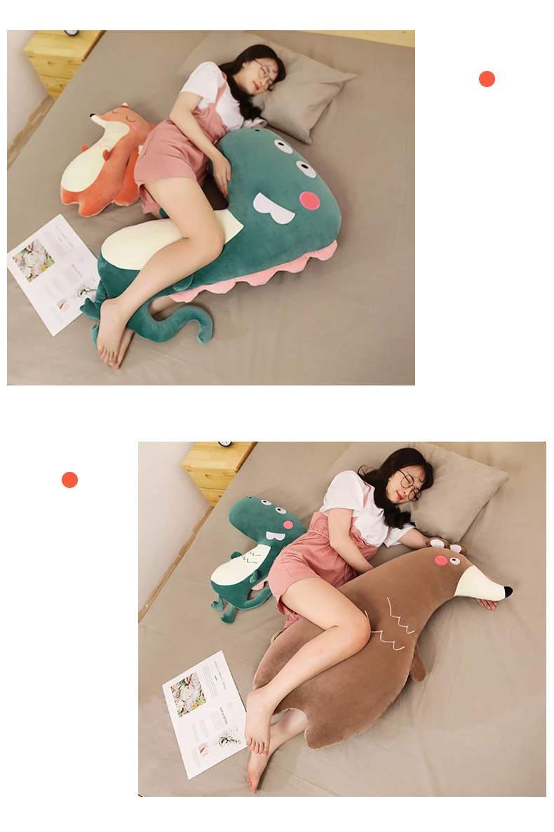 50 см/90 см мультфильм плюшевые подушки игрушки Kawaii лиса крокодил Медведь Лес в виде животного мягкая набивная Подушка Дети Девочки Подарки