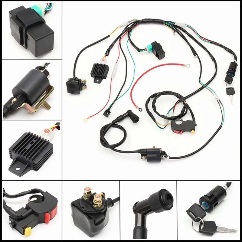 Вездеход Жгут электропроводки ткацкий станок катушка зажигания CDI Kill Switch Plug реконструкция комплект для 50Cc 70Cc 90Cc 110