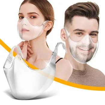 

Durable Mask Face Shield Combine Plastic Reusable Clear Face Mask Christmas Mask New Year Gift Reusable Mascarilla #GM