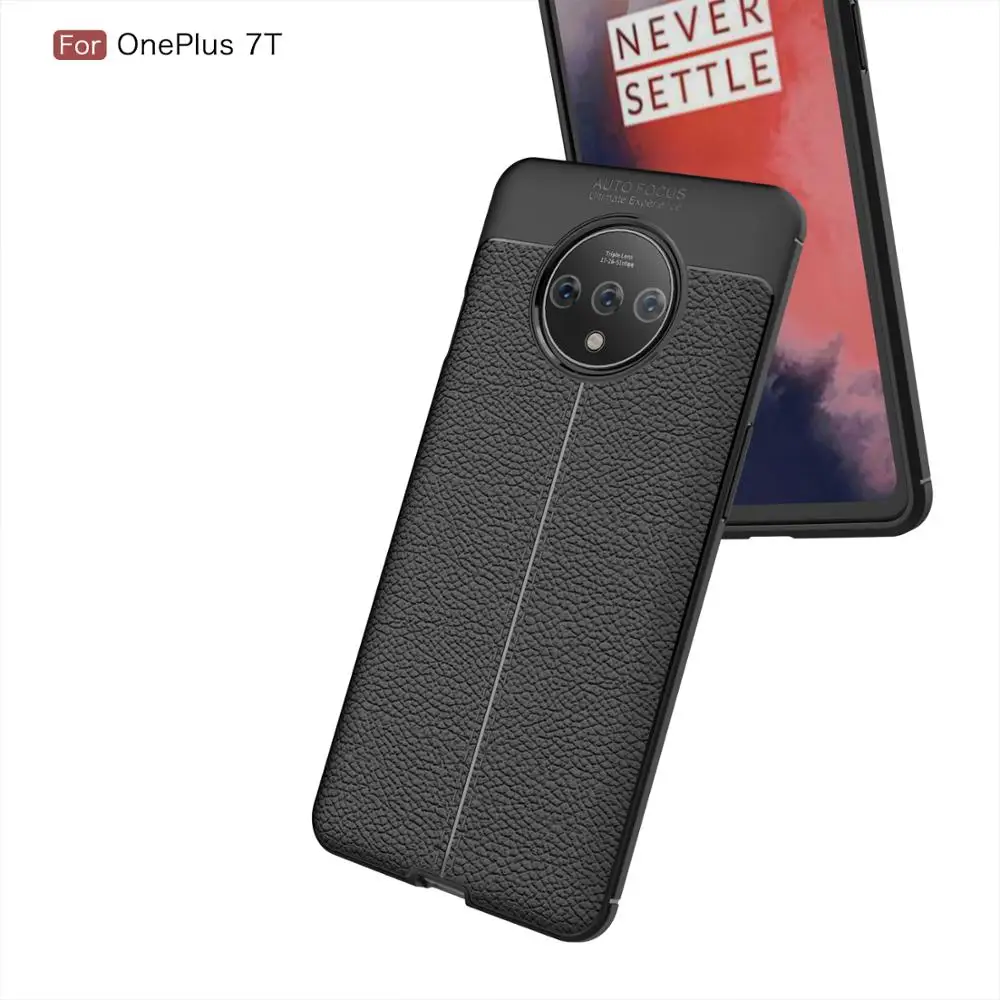 

Luxury Silicone Case for OnePlus 7T 7T Pro Armor Shockproof Rubber Silicon Cover for OnePlus 7T 7T Pro Phone Accessory Black