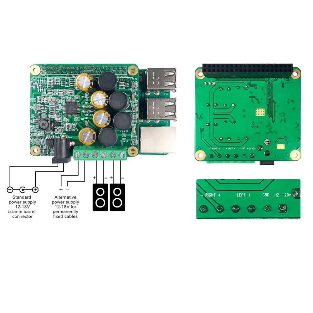 Rpi HiFi AMP Hat совместим с Raspberry Pi 4 Zero W 3B +|Аксессуары для демонстрационных стендов| |