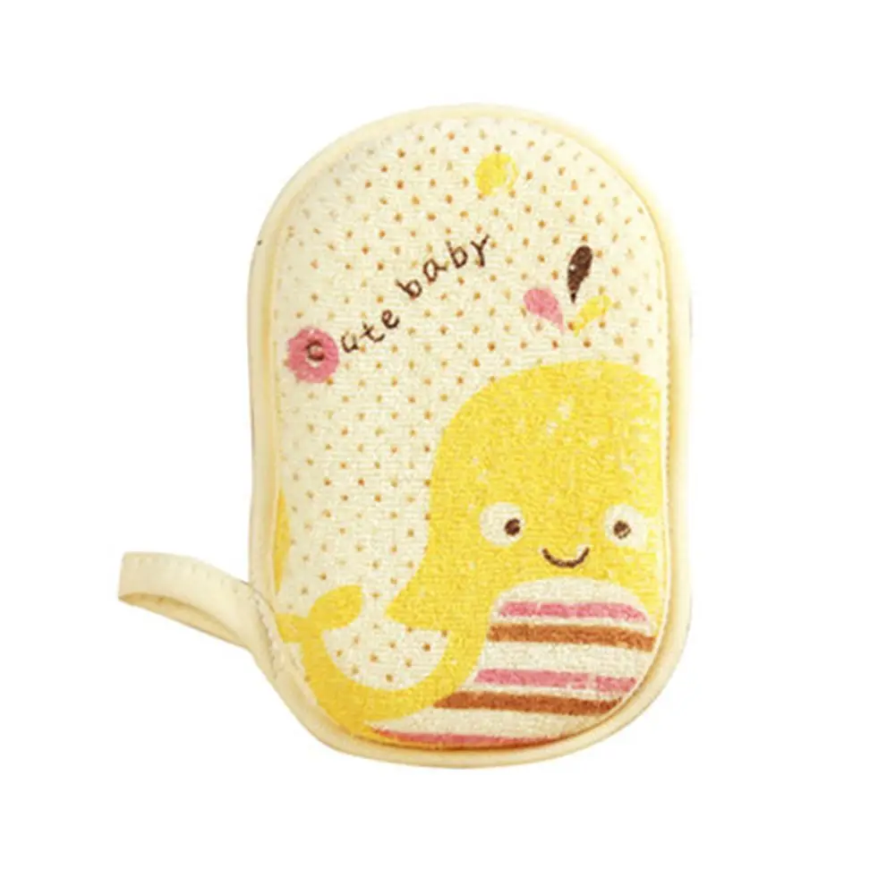 yellow Детская Мочалка для ванны младенец Loofah милый мультфильм печати ребенок ванна продукт для душа натирает полотенце мяч мягкая детская губка для ванны Простота в использовании - Цвет: yellow