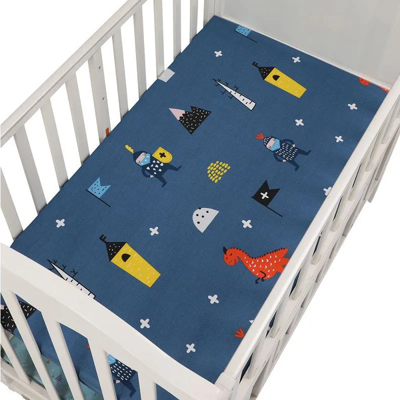 

130*70cm Baby Crib Fitted Sheet Newborns Cot Mattress Cover Cotton Baby Bedding Cover Cartoon Baby Bed Sheet Nursing Bedding