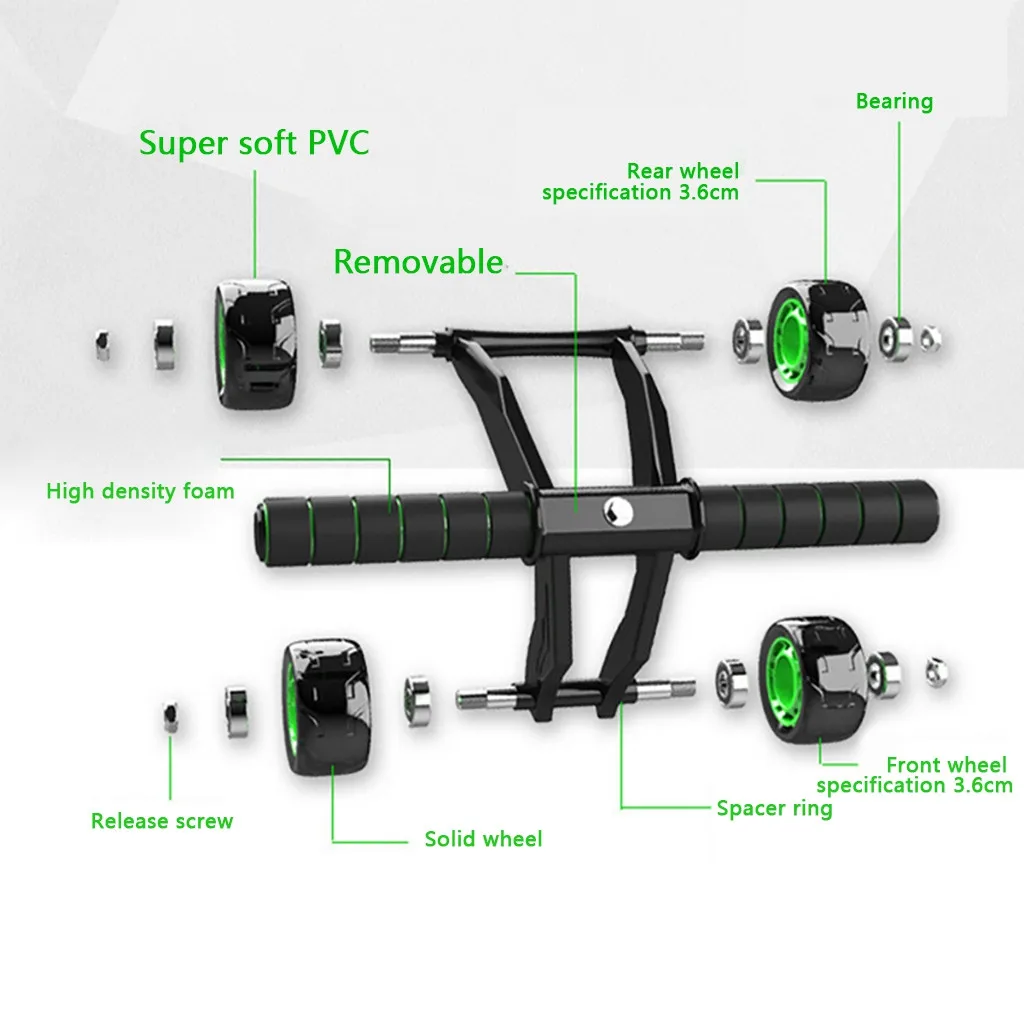 HIINST 4 rollers Ab Roller abdominal muscle training machine home gym machine belly equipment Home Sport Training Equipment 427