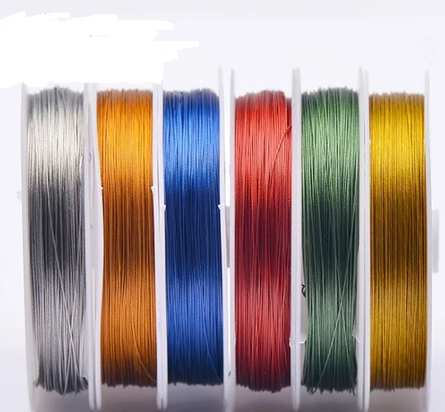 Linha de Aço Colorida de O.45mm com Pele de Náilon para Pesca 50m por Peças Teethful Peixe Faça Você Mesmo Outra Coisa Total 10 Pces 500m ou