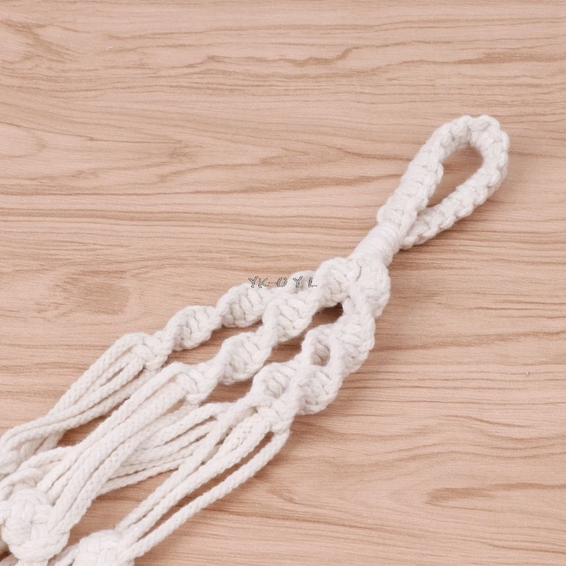 Macrame вешалки для растений Крытый открытый цветочная висячая корзина пеньковая веревка 4 ноги