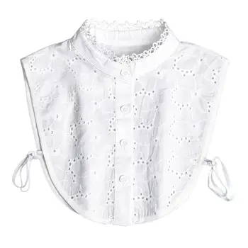 

Sweater Accessory Hollow Out Embroidery Floral Lace Fake Stand Collar Half-Shirt AXYD