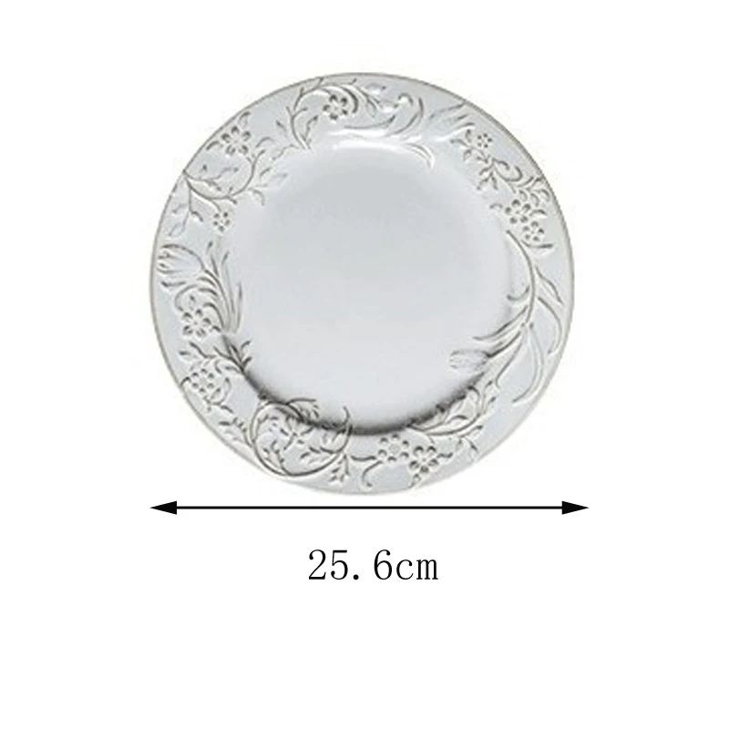 M03 25.6cm Керамическая посуда ручной работы в скандинавском стиле, креативная посуда, круглая однотонная десертная тарелка, Салатница, тарелка из говядины - Цвет: M03 25.6cm