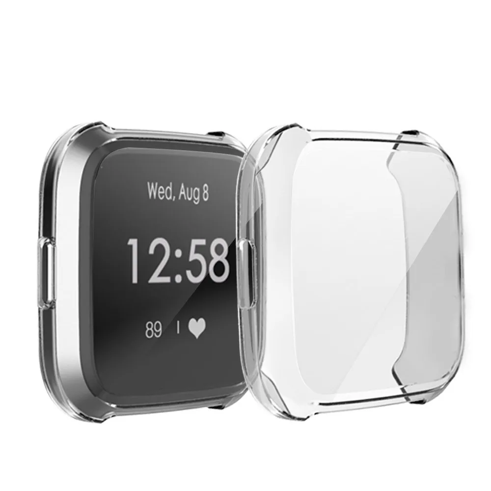 

CARPRIE 1pcs/ 2pc Clear TPU Protection Silicone Case Cover For Fitbit versa Lite Smart Watch Smart watch scratch-resistant film