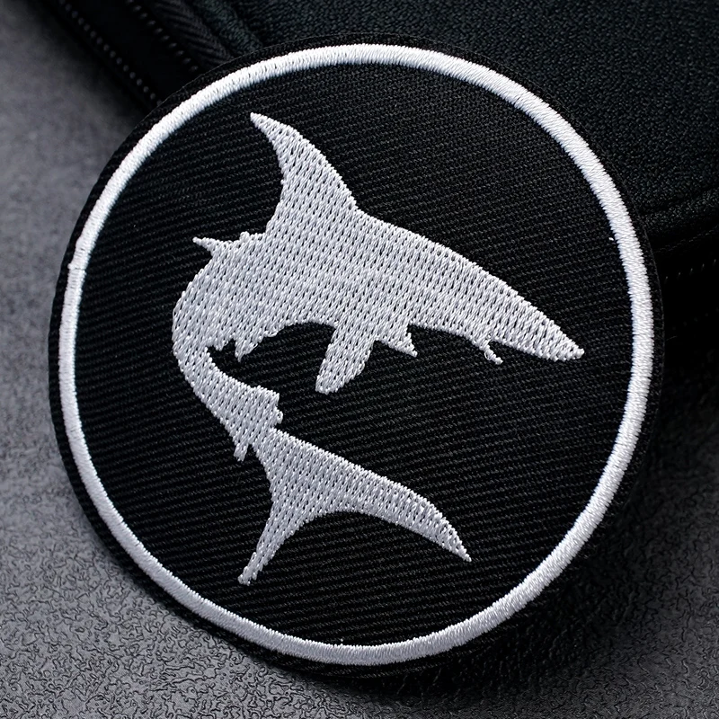 Wave/Dolphin Shark Patch Outdoor Embroidery Patch Iron On Patches For  Clothing Thermoadhesive Patches On Clothes Sewing Applique