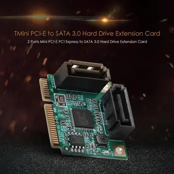 

2 Ports Mini PCI-E PCI Express to SATA 3.0 Hard Drive Extension Card Computer Components and Hardware