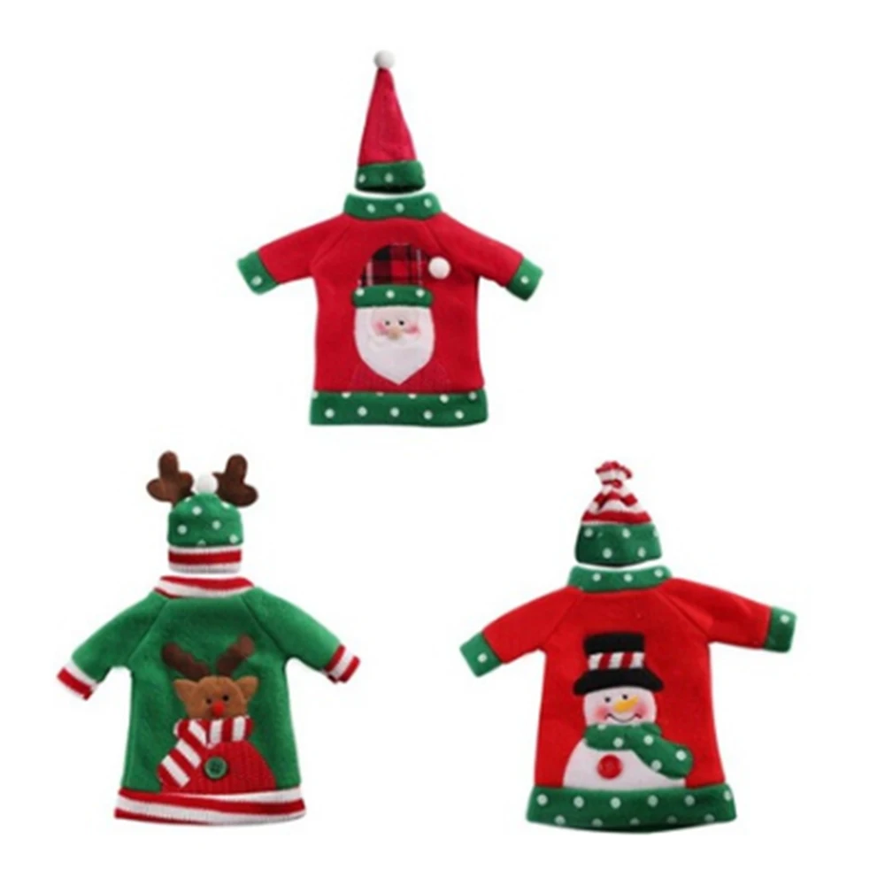 Good Design Christmas Party Decoration Red Wine Bottle Cover New Year's Products New Year Decor