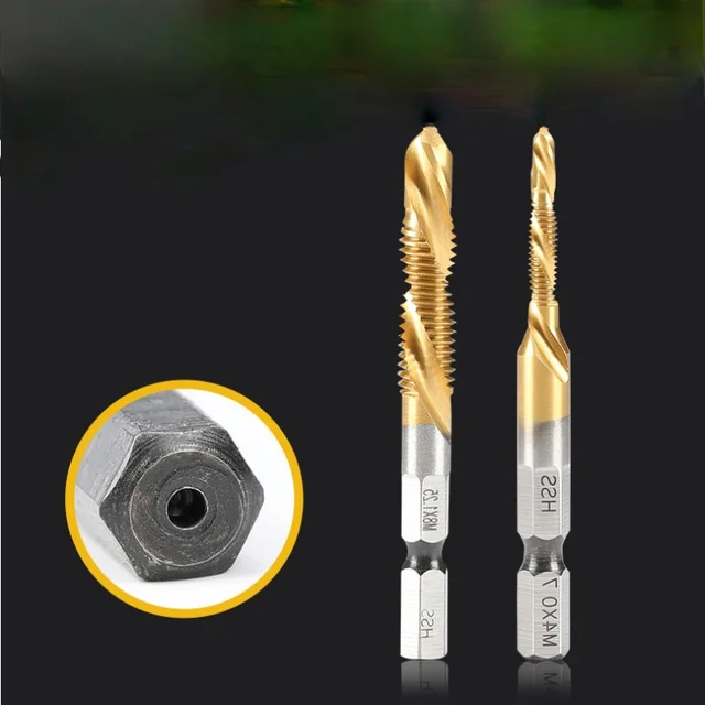 High Speed Steel Hexagonal Shank Composite Screw Tap / Triad Multifunctional Screw Tap M3 1pcs