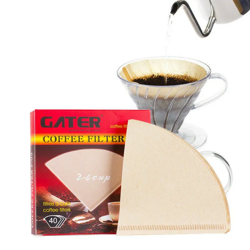 

Hand Drip Coffee Filter Paper V60 V101 Natural Wood Pulp Coffee Paper Strainer