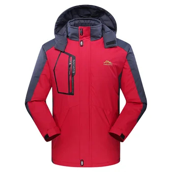 

Hyweacvar Men's Cotton-padded Clothes Plus-sized Hooded Windbreaker Jacket Soft Shell Trekking Jacket Coat